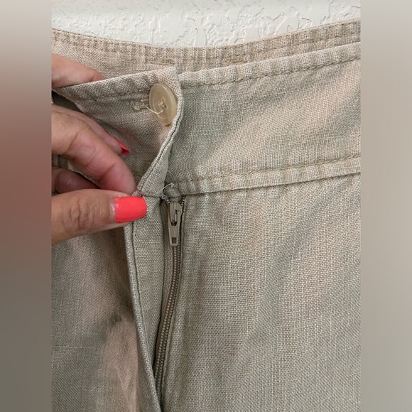 NWOT, Michael Kors Linen Khaki Slacks High Waisted Pockets Women’s Size 6 Pants - Picture 5 of 16